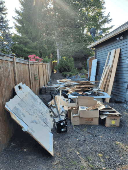 Home remodeling debris